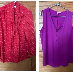 2 colorful summer/spring blouse bundle (M/L loose fit)
